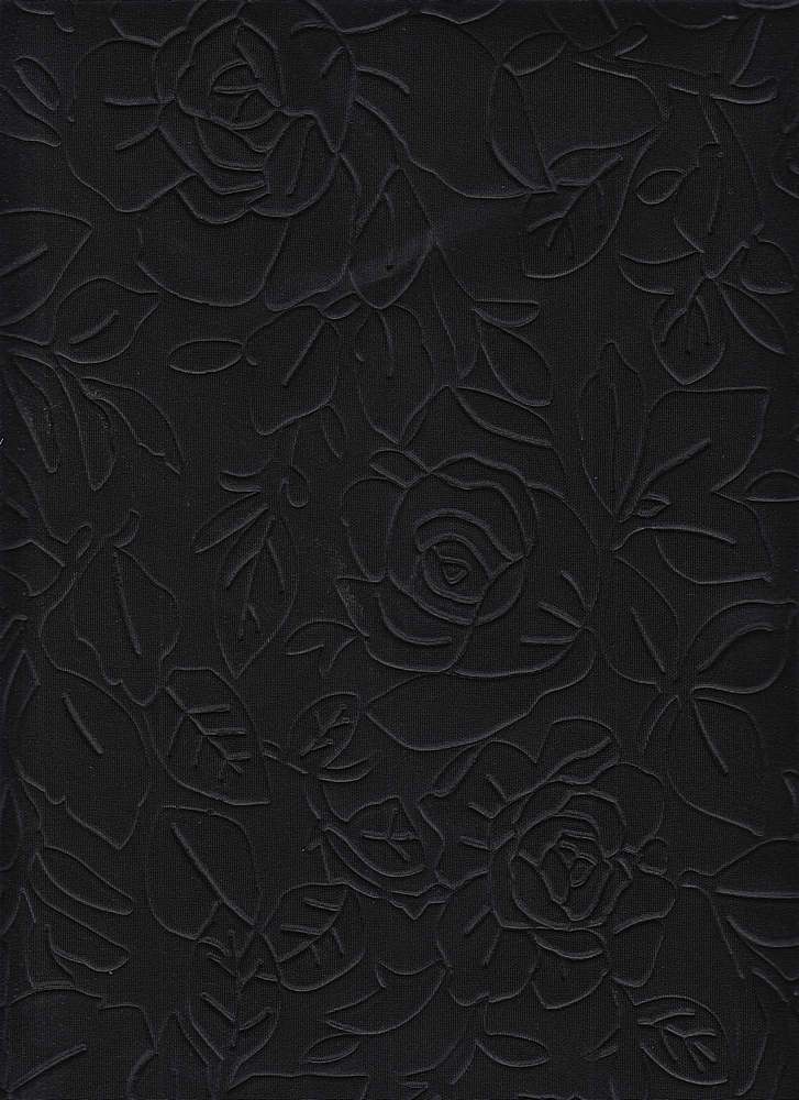 EMBOSSED ROSE BLACK BLACK EMBELLISHMENT/EMBOSSED JACQUARD/NOVELTY KNITS TECHNO/CREPE/SCUBA