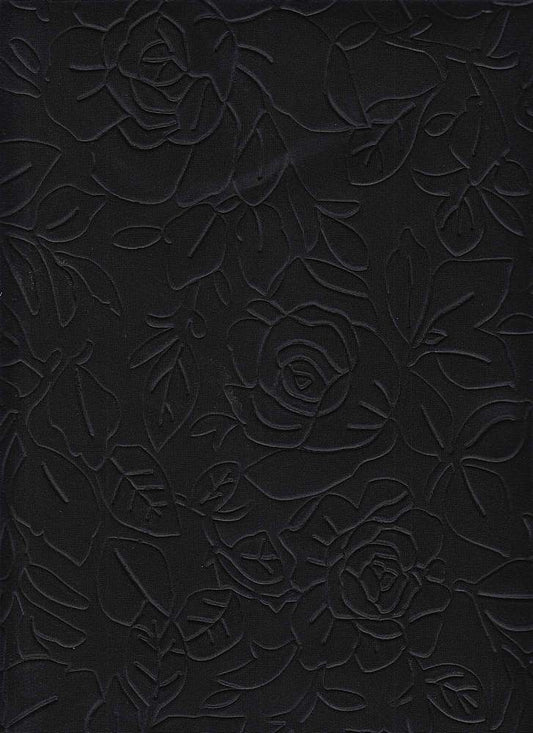 EMBOSSED ROSE BLACK BLACK EMBELLISHMENT/EMBOSSED JACQUARD/NOVELTY KNITS TECHNO/CREPE/SCUBA