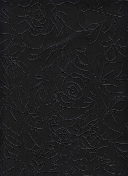 EMBOSSED ROSE BLACK BLACK EMBELLISHMENT/EMBOSSED JACQUARD/NOVELTY KNITS TECHNO/CREPE/SCUBA