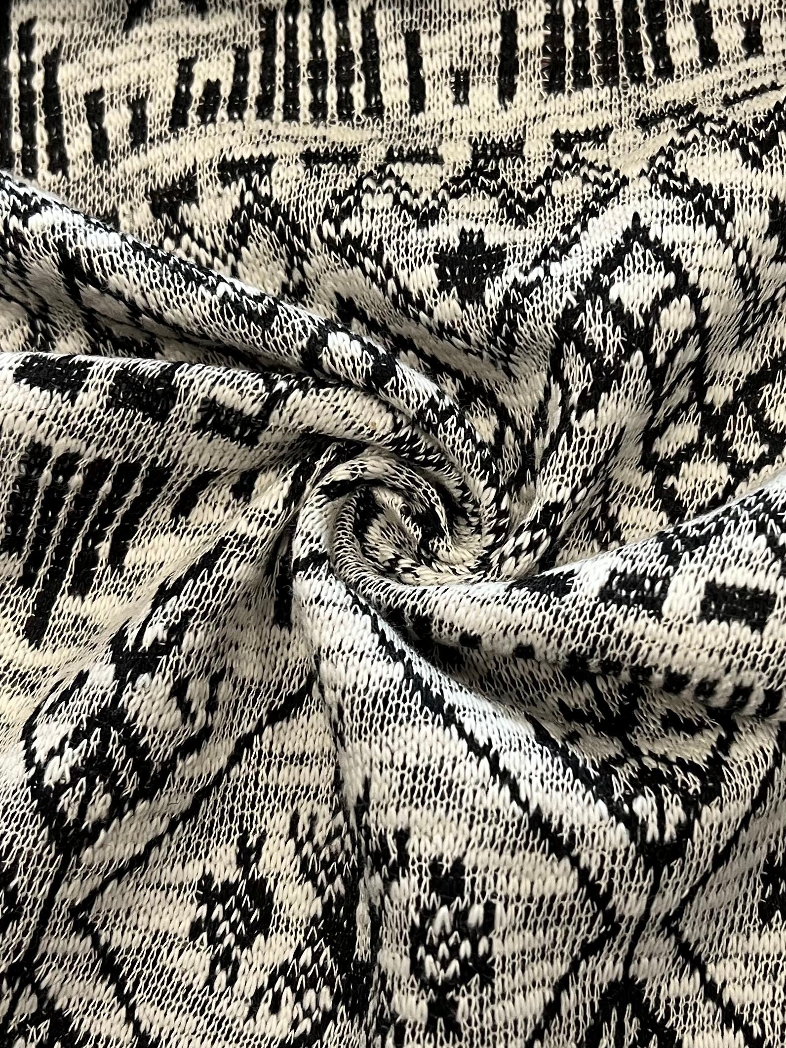 17085 BLACK/NATURAL BLACK FRENCH TERRY JACQUARD/NOVELTY KNITS PRINTS SLUB/NEPS