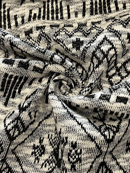 17085 BLACK/NATURAL BLACK FRENCH TERRY JACQUARD/NOVELTY KNITS PRINTS SLUB/NEPS