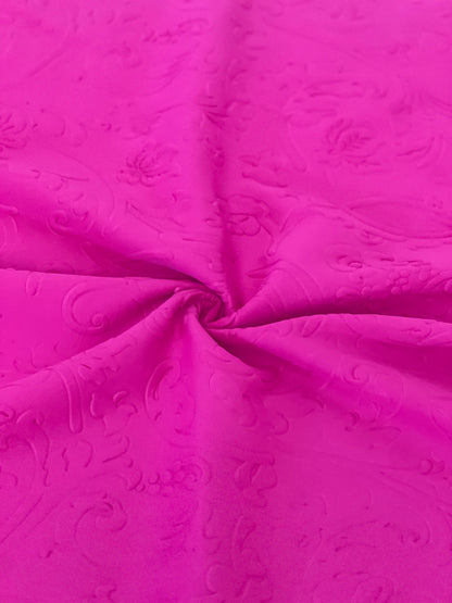 EMBOSSED TECHNO NEON FUSCHIA EMBELLISHMENT/EMBOSSED JACQUARD/NOVELTY KNITS PINK TECHNO/CREPE/SCUBA