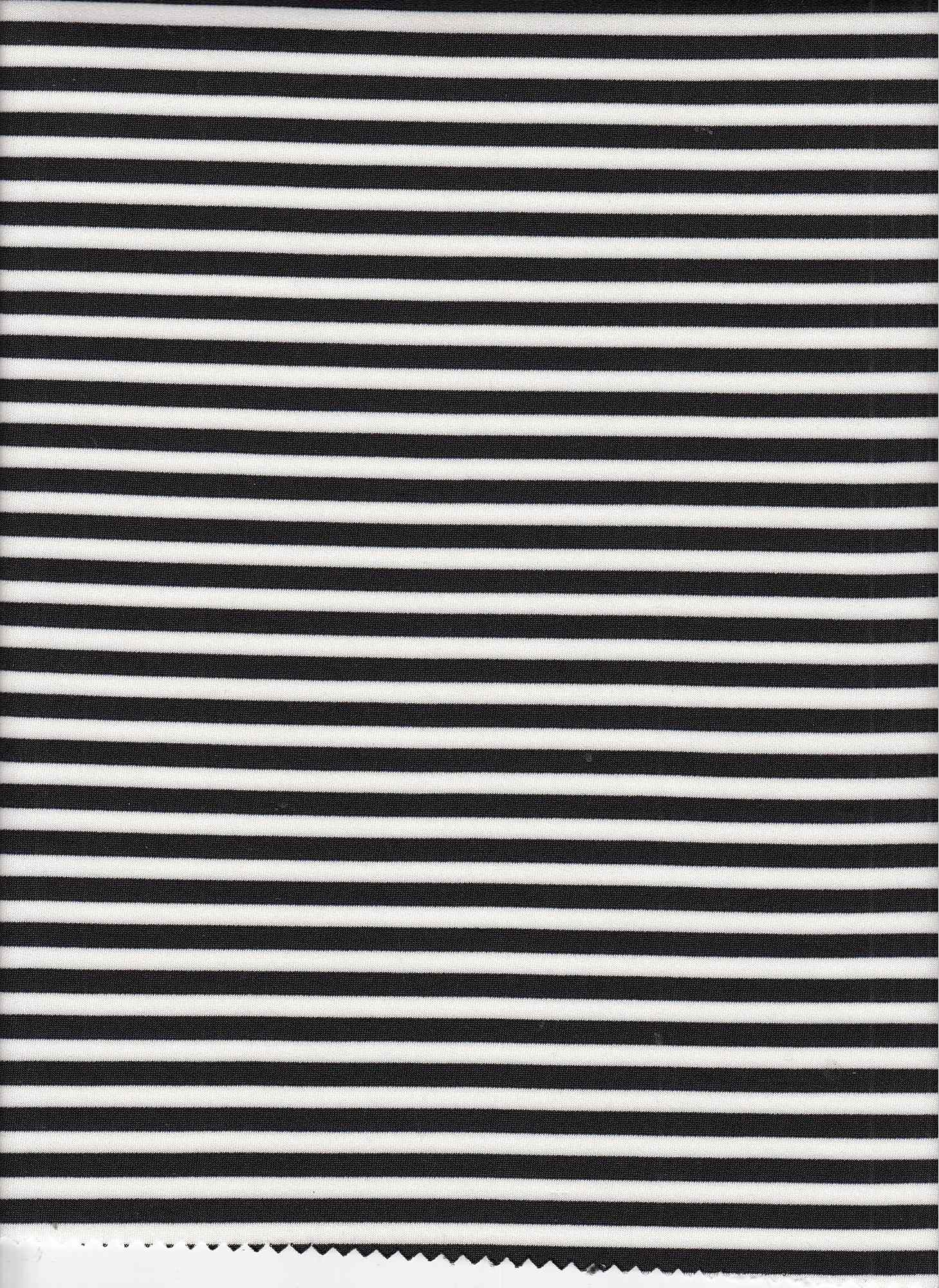 15155 BLACK/WHITE BLACK KNITS PONTI/OTTOMAN STRIPES TECHNO/CREPE/SCUBA