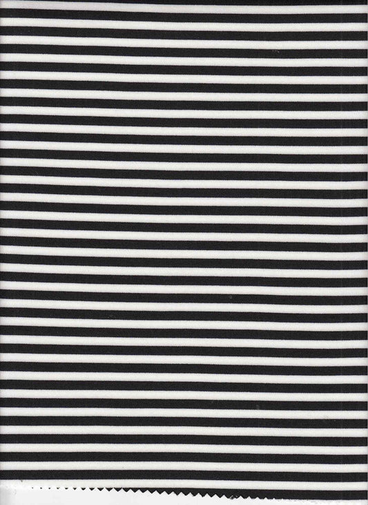 15155 BLACK/WHITE BLACK KNITS PONTI/OTTOMAN STRIPES TECHNO/CREPE/SCUBA