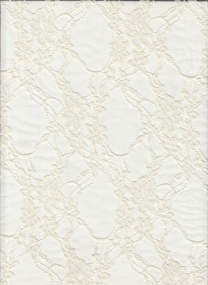 LACE 19608 IVORY OFFWHITE/IVORY STRETCH LACE