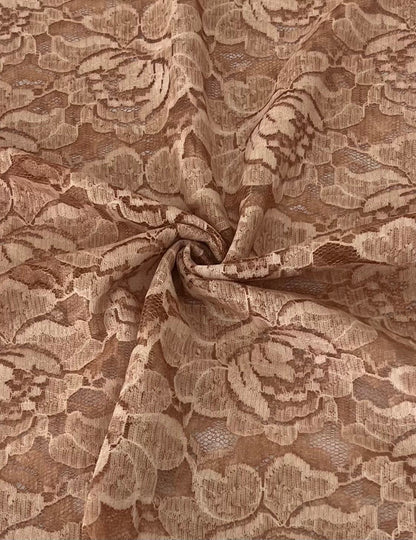 X20010 WASHED SALMON BROWN NON STRETCH LACE