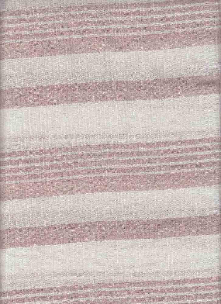 18376 MAUVE/ANTIQUE WHITE CREPE CRINKLE PINK PRINTS STRIPES WOVEN