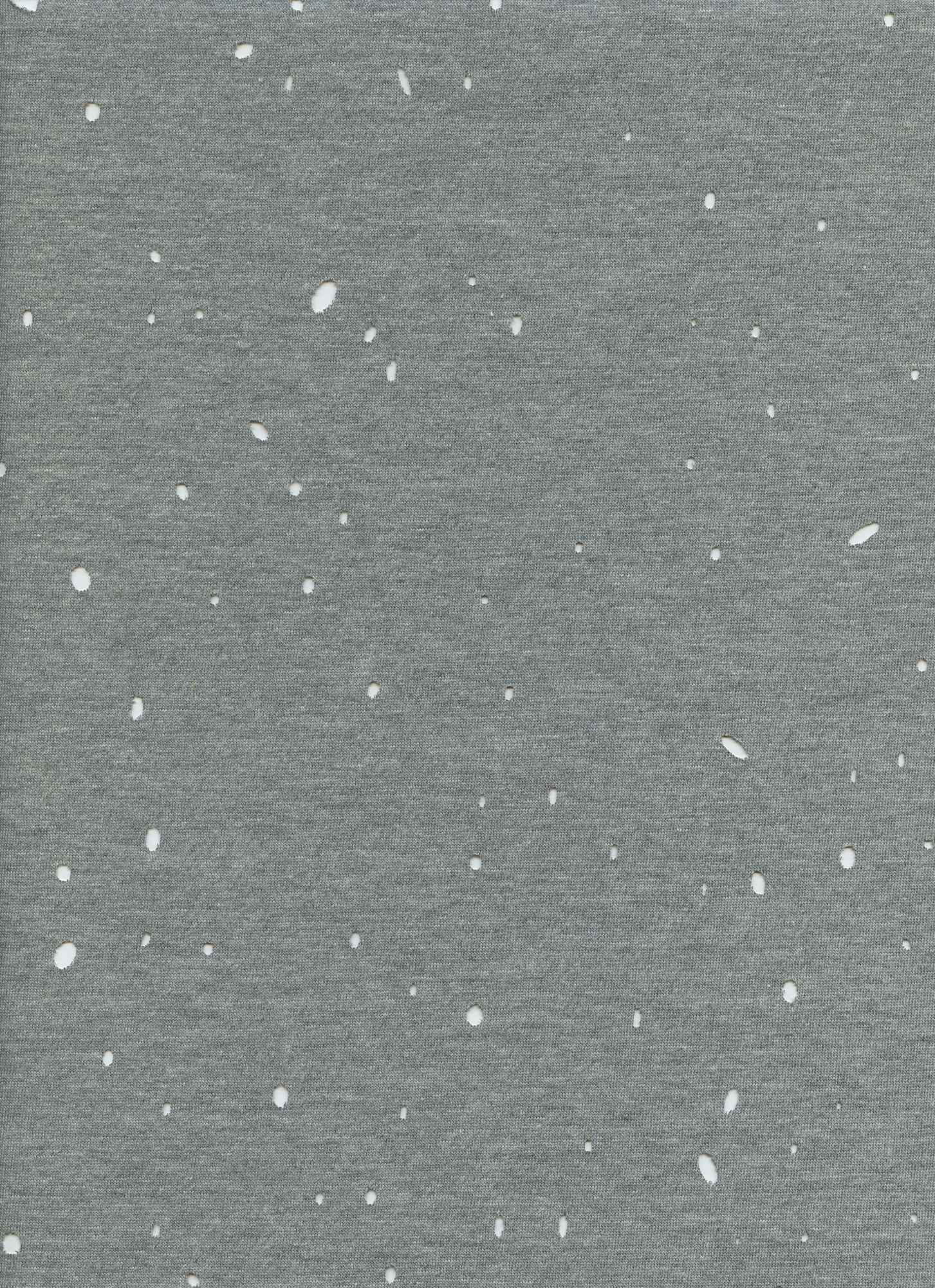 18368 HTR GREY Y/D GREY JERSEY KNITS PERFORATED SLUB/NEPS