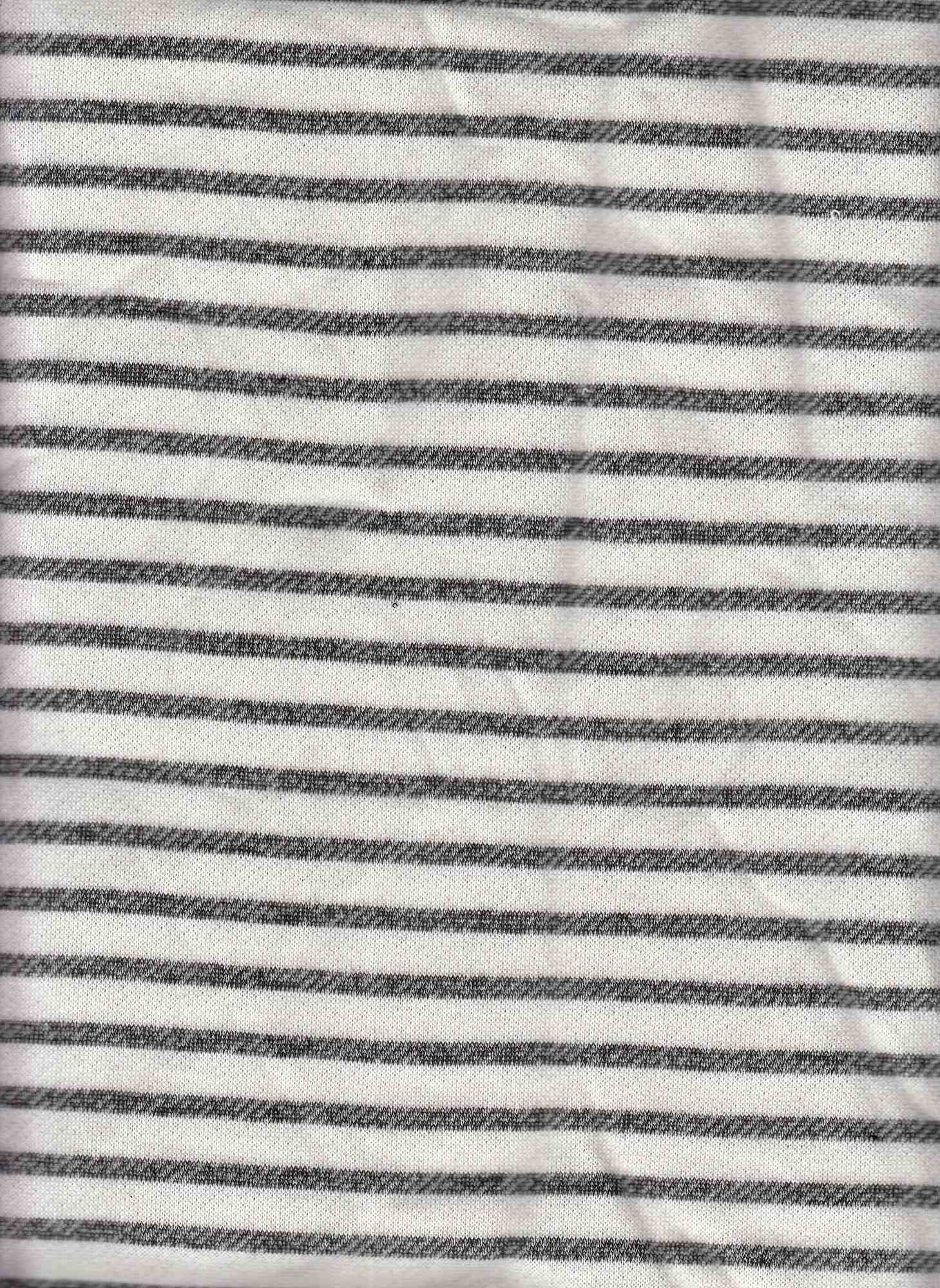 15163 BLACK FRENCH TERRY KNITS STRIPES