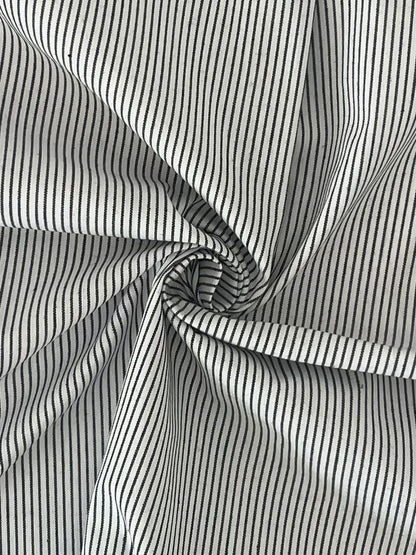 19420 WHITE/BLACK BLACK POPLIN PRINTS STRIPES WOVEN