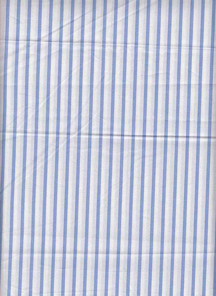 19421 WHITE/CHAMBRAY BLUE POPLIN PRINTS STRIPES WOVEN