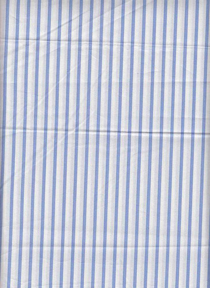 19421 WHITE/CHAMBRAY BLUE POPLIN PRINTS STRIPES WOVEN