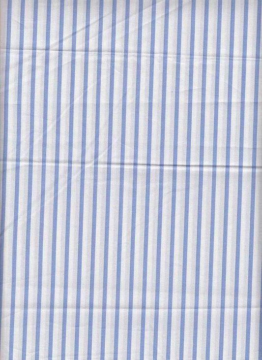 19421 WHITE/CHAMBRAY BLUE POPLIN PRINTS STRIPES WOVEN