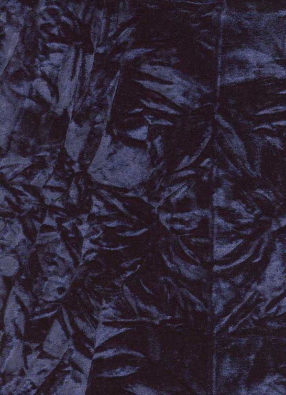 18384 NAVY BLUE COZY/BRUSH "CRINKLE CRUSH PLEATED" JACQUARD/NOVELTY KNITS SOLIDS VELOURS