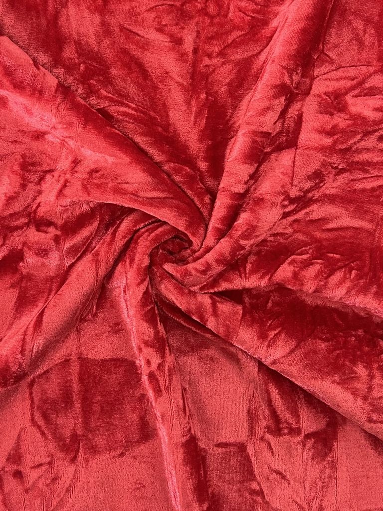 18384 REALLY RED COZY/BRUSH "CRINKLE CRUSH PLEATED" JACQUARD/NOVELTY KNITS RED SOLIDS VELOURS