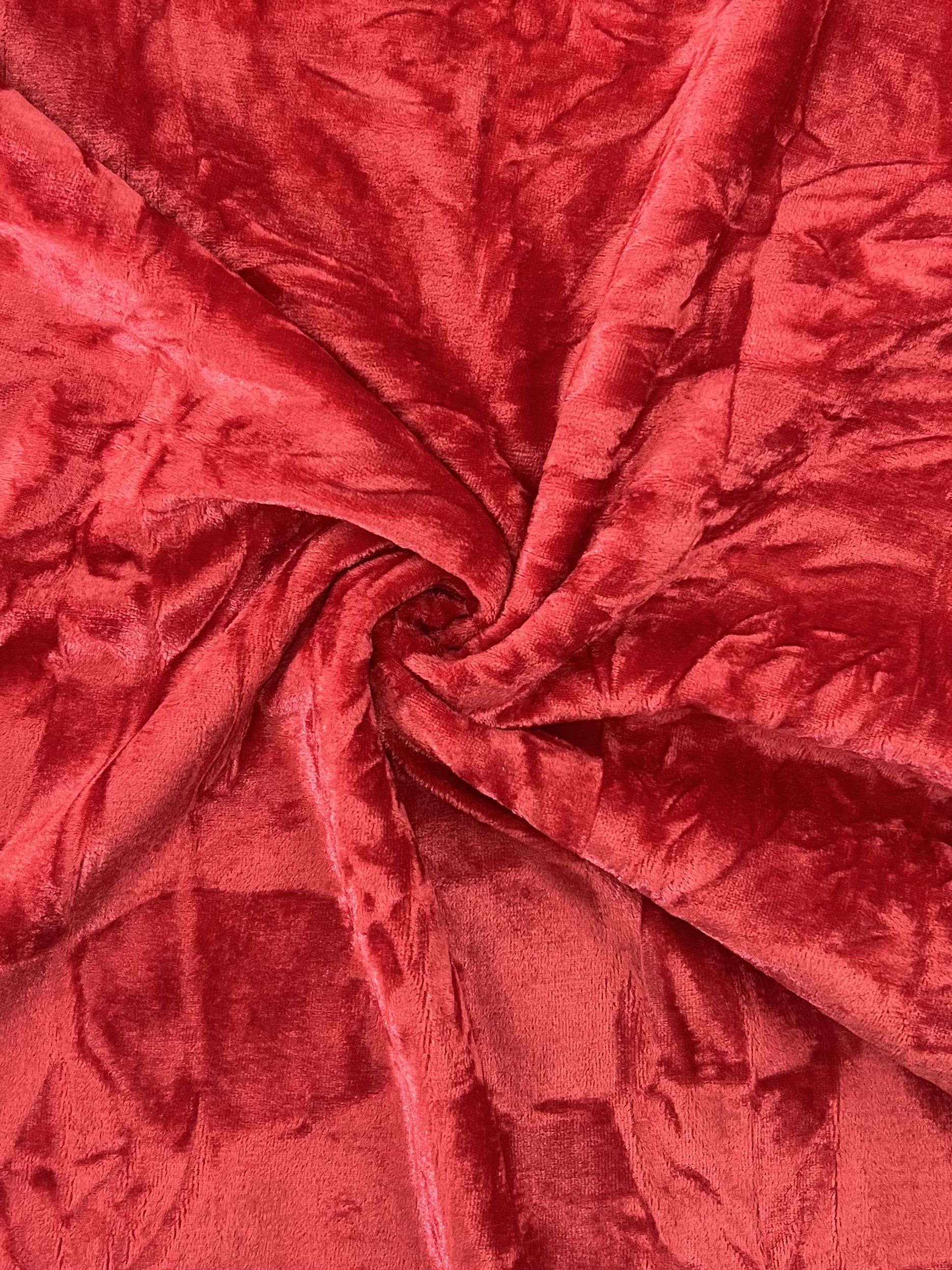 18384 REALLY RED COZY/BRUSH CRINKLE CRUSH PLEATED JACQUARD/NOVELTY KNITS RED SOLIDS VELOURS