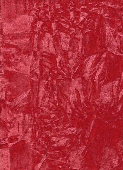 18384 REALLY RED COZY/BRUSH "CRINKLE CRUSH PLEATED" JACQUARD/NOVELTY KNITS RED SOLIDS VELOURS