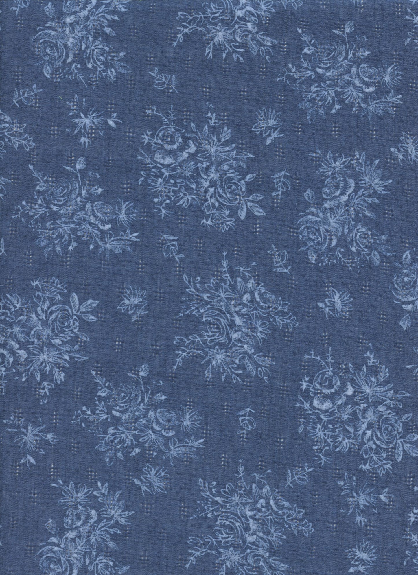 19445 DENIM BLUE PRINTS TEXTURED WOVEN