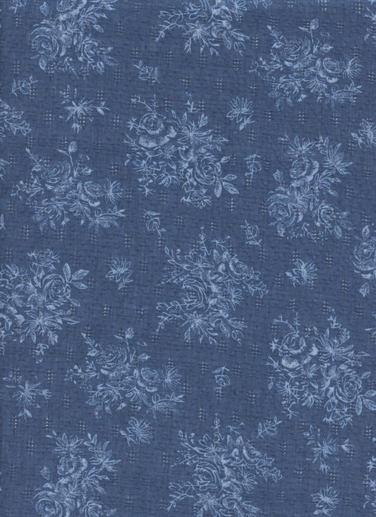 19445 DENIM BLUE PRINTS TEXTURED WOVEN