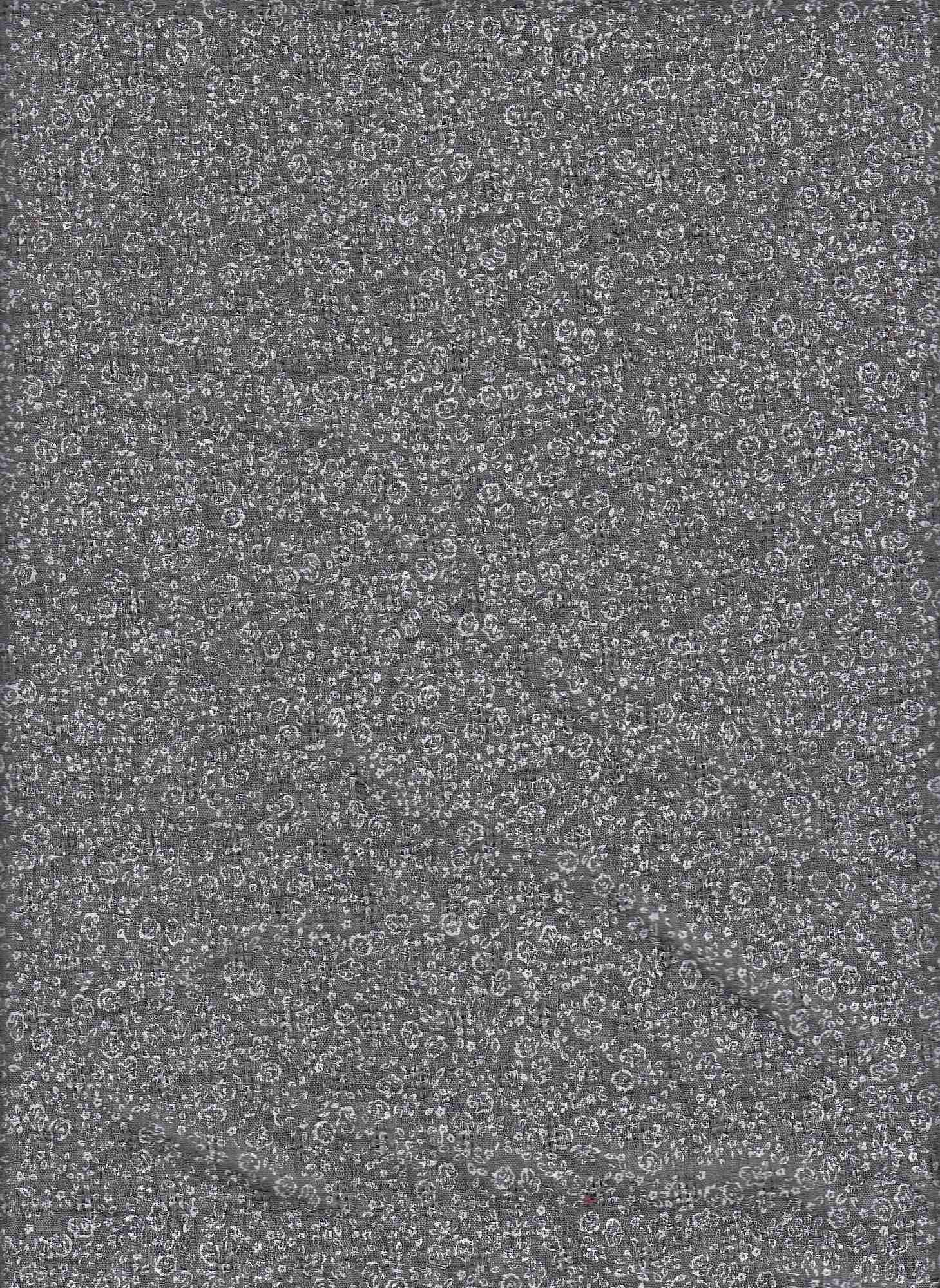 19446 CHARCOAL GREY PRINTS TEXTURED WOVEN