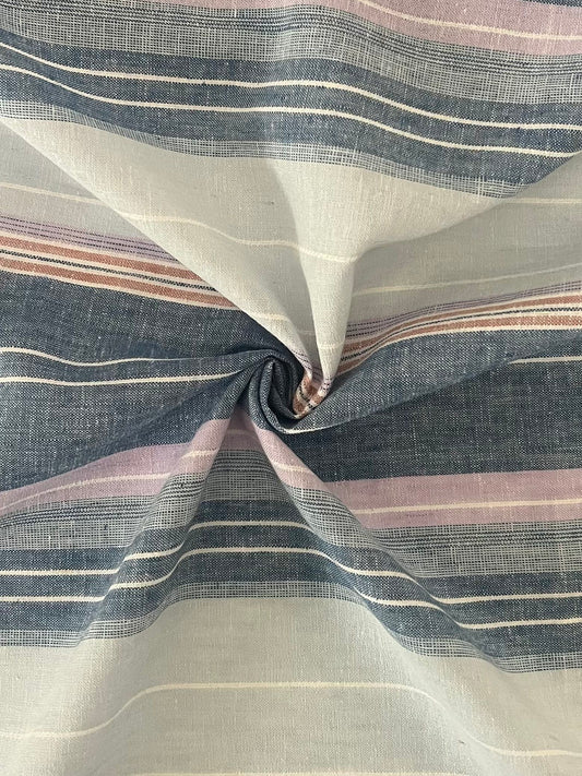 19464 STRIPE CHAMBRAY/DENIM BLUE LINEN PRINTS STRIPES WOVEN