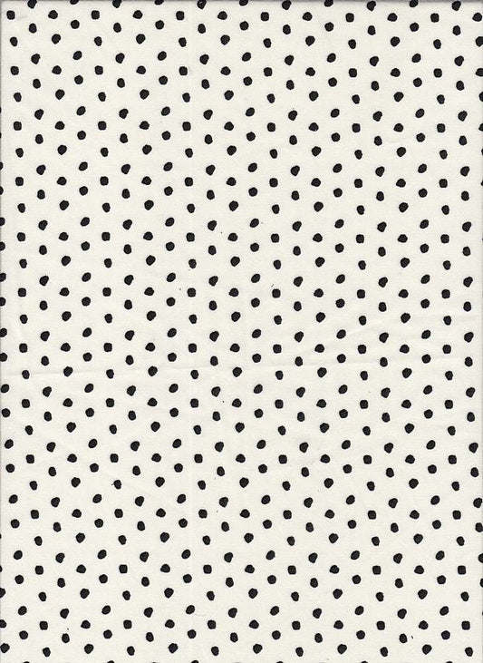 PDOT 10011-A WHITE/BLACK CHALLIS OFFWHITE/IVORY PRINTS WOVEN