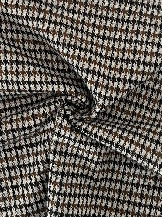 19477-A BROWN/TAN BROWN DOUBLE KNITS PLAID PRINTS