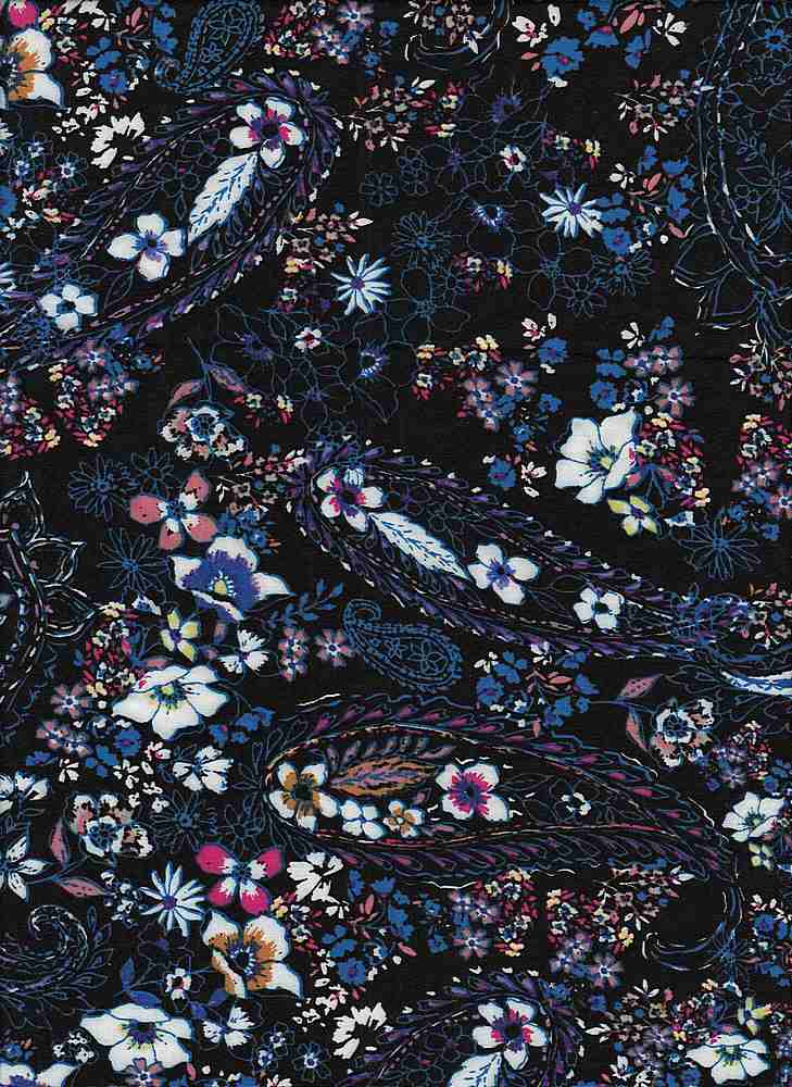 PPAI 10021 BLACK BLACK CHALLIS PRINTS WOVEN