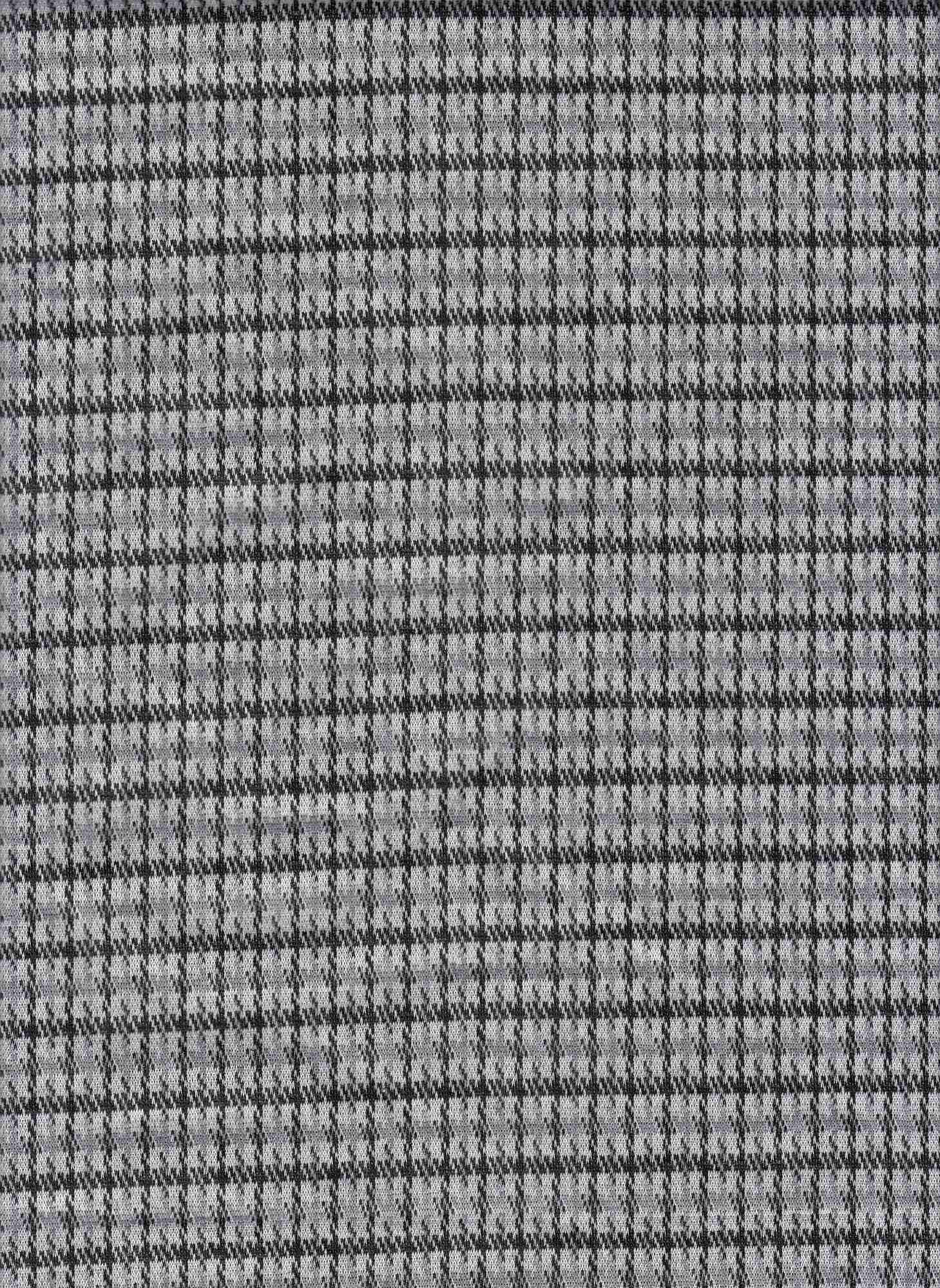 19477-A BLACK/GRAPHITE BLACK DOUBLE KNITS GREY PLAID PRINTS
