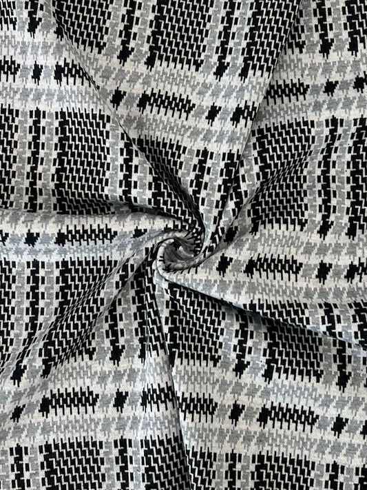 19491 GRAPHITE COZY/BRUSH DOUBLE KNITS GREEN GREY PLAID PRINTS