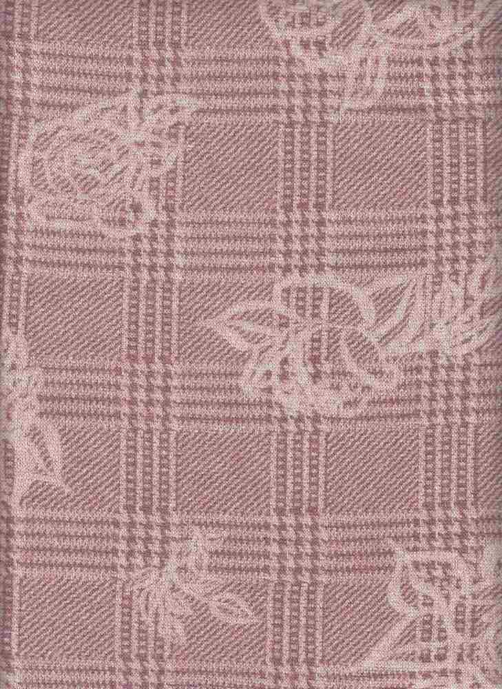 PPLD 10038 SALMON/MAUVE COZY/BRUSH KNITS PINK PLAID PRINTS