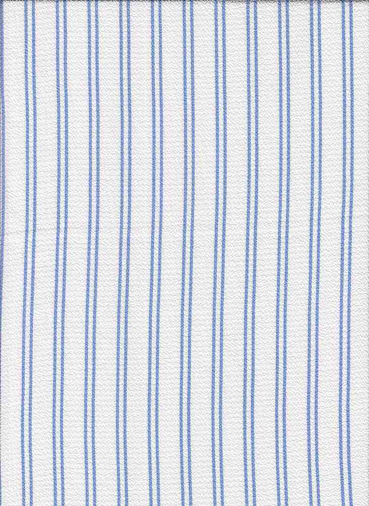 PSTR 10060 WHITE/LT. BLUE BLUE CREPE PRINTS STRIPES WOVEN