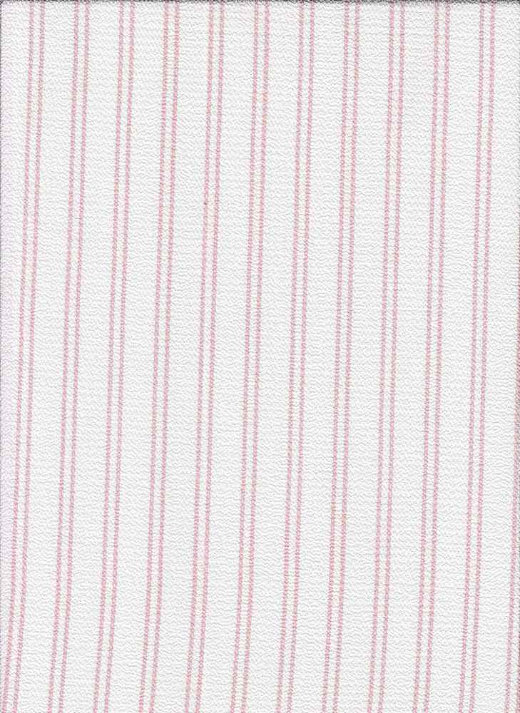 PSTR 10060 WHITE/PINK CREPE PINK PRINTS STRIPES WOVEN