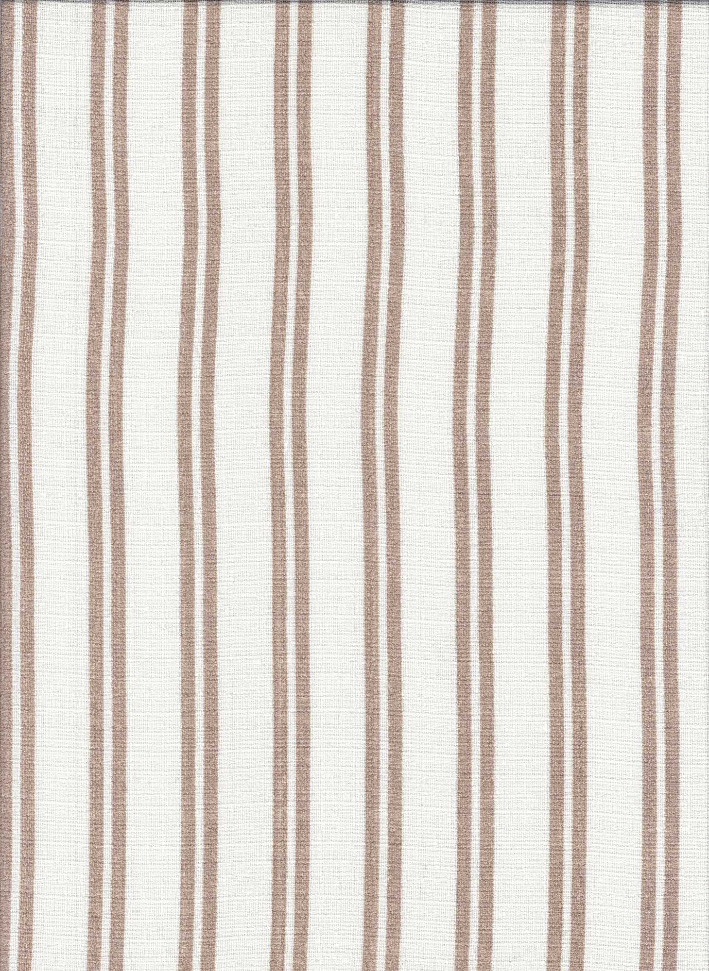 PSTR 10066 ECRU/BEIGE BROWN LINEN PRINTS STRIPES WOVEN