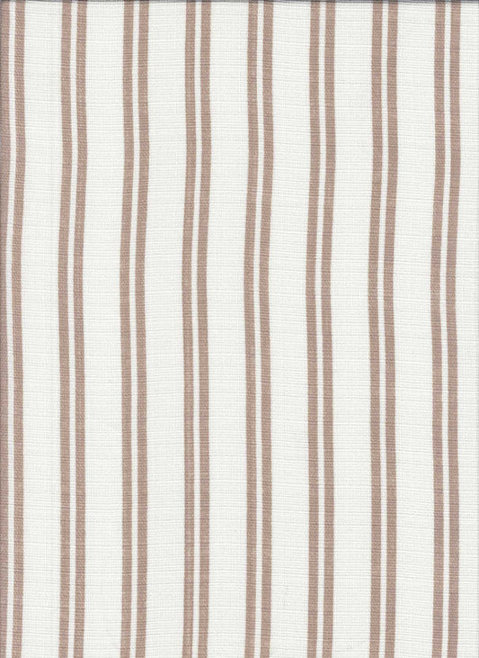 PSTR 10066 ECRU/BEIGE BROWN LINEN PRINTS STRIPES WOVEN