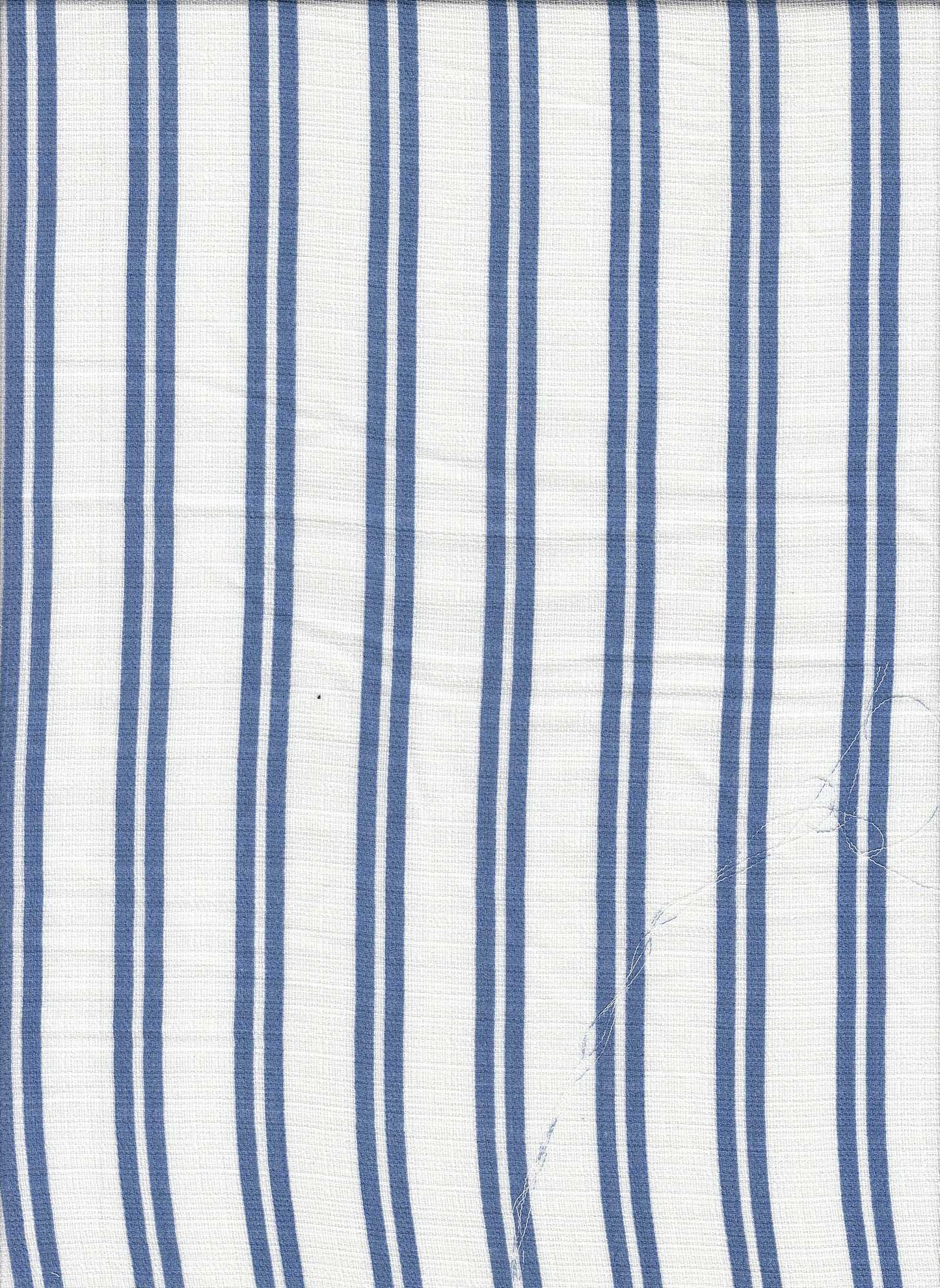 PSTR 10066 ECRU/BLUE BLUE LINEN PRINTS STRIPES WOVEN