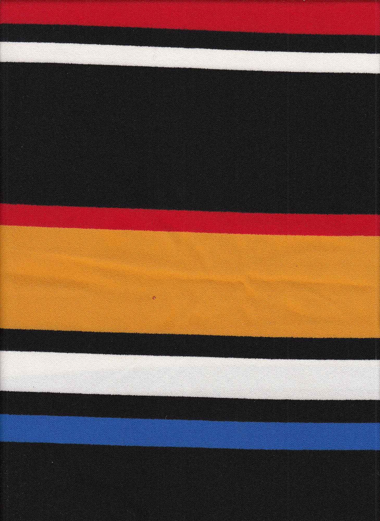 PSTR 10041 BLACK/RED/YELLOW KNITS RED STRIPES TECHNO/CREPE/SCUBA
