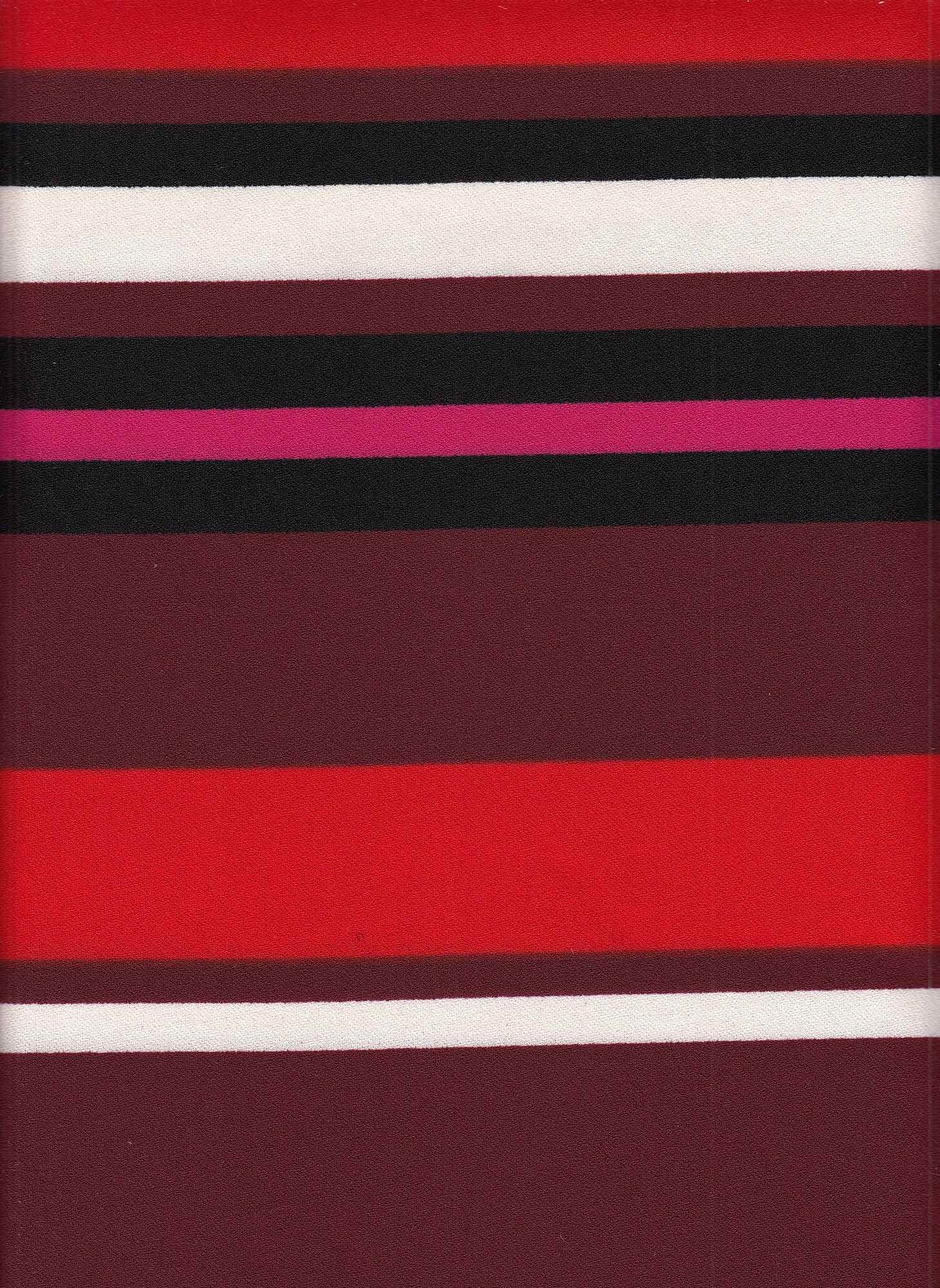 PSTR 10041 ELDERBERRY/RED/FUSCHIA KNITS PINK STRIPES TECHNO/CREPE/SCUBA