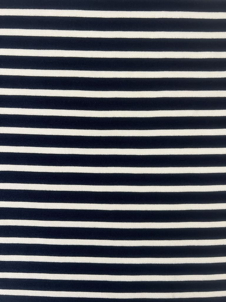 D0790 NAVY/WHITE BLUE KNITS PONTI/OTTOMAN STRIPES