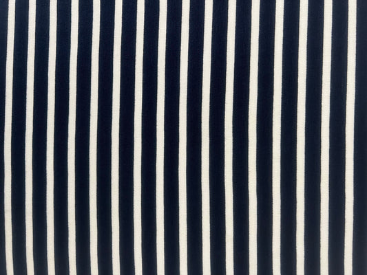 D0790 NAVY/WHITE BLUE KNITS PONTI/OTTOMAN STRIPES