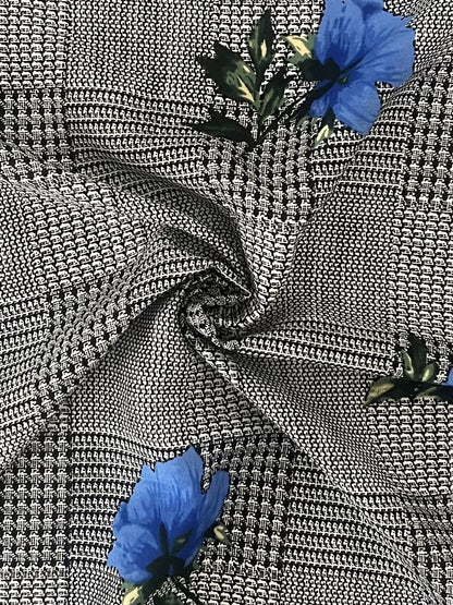 PPLD 10048 BLUE BLACK BLUE CHALLIS PRINTS WOVEN