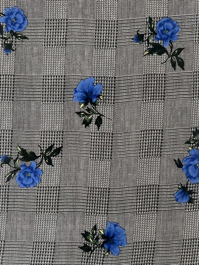 PPLD 10048 BLUE BLACK BLUE CHALLIS PRINTS WOVEN