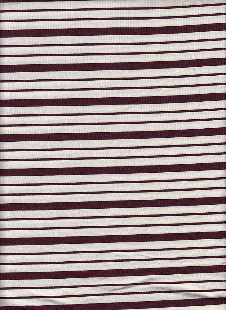 19513 ELDERBERRY/NATURAL KNITS RAYON SPANDEX RED STRIPES