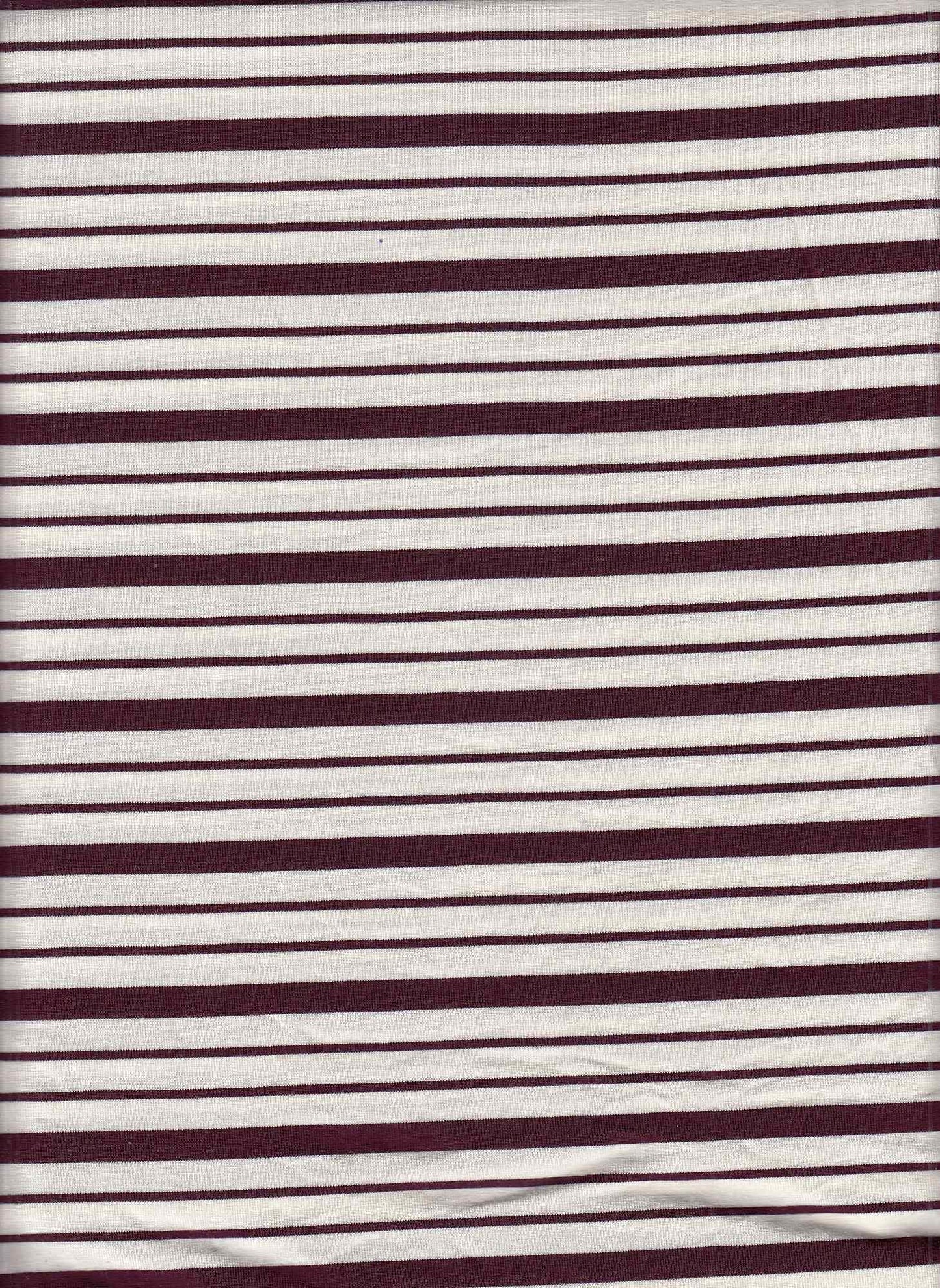 19513 ELDERBERRY/NATURAL KNITS RAYON SPANDEX RED STRIPES