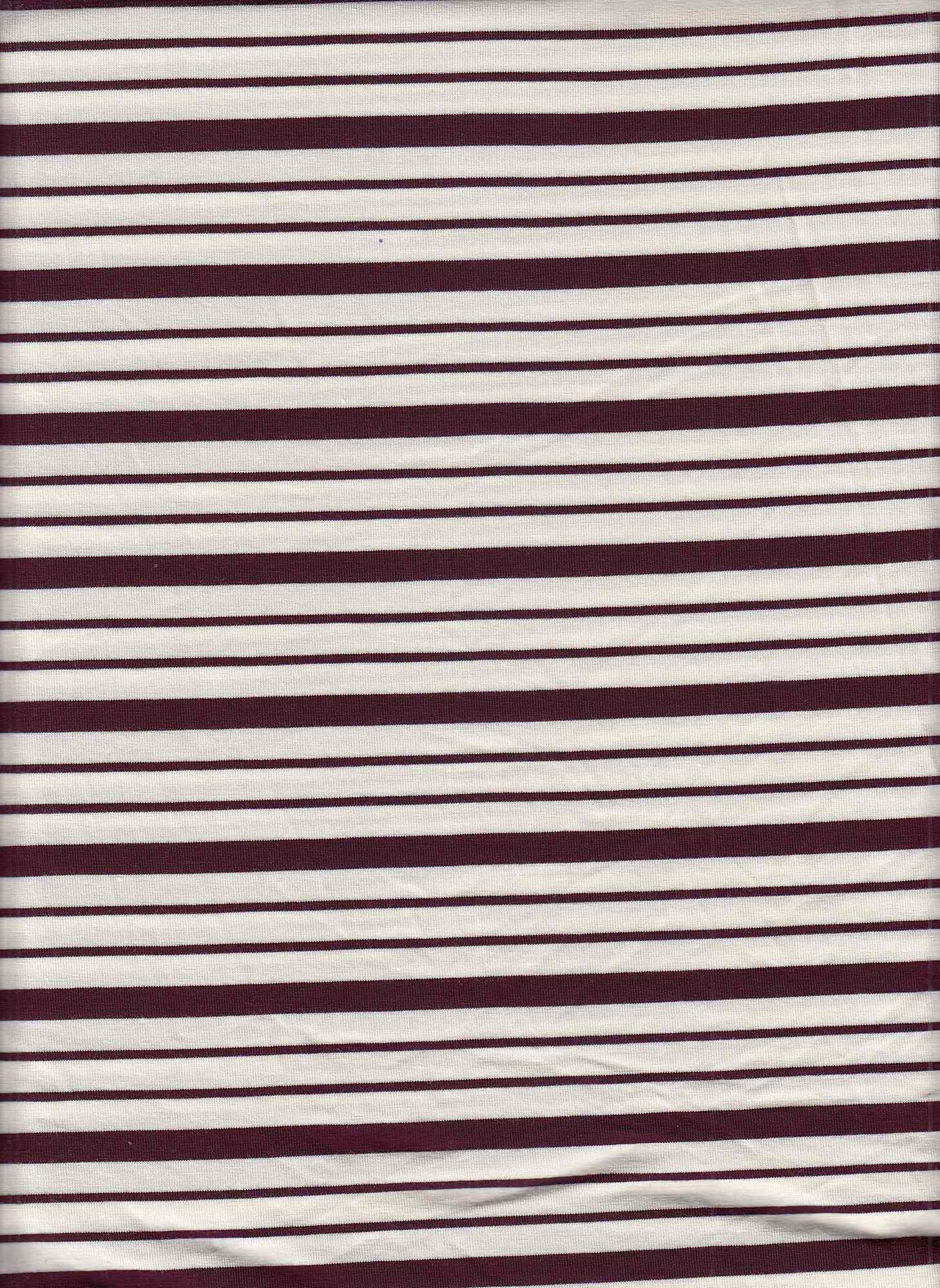 19513 ELDERBERRY/NATURAL KNITS RAYON SPANDEX RED STRIPES