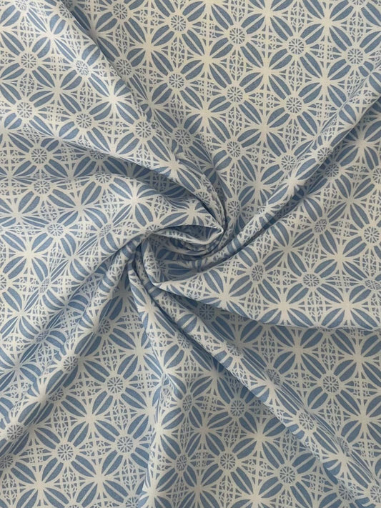 180616 BABY BLUE BLUE CHALLIS PRINTS WOVEN