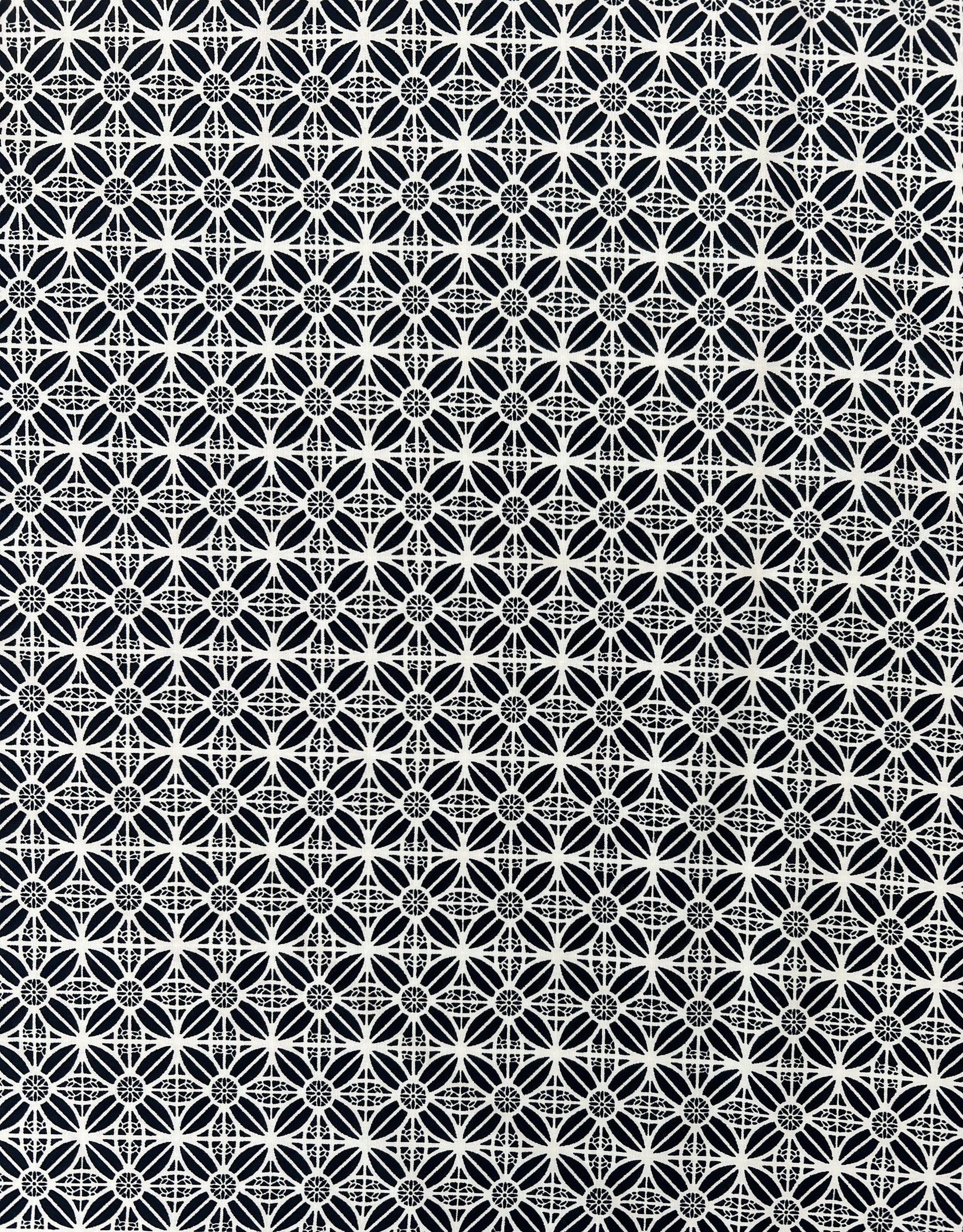 180616 LATTICE NAVY BLUE CHALLIS PRINTS WOVEN