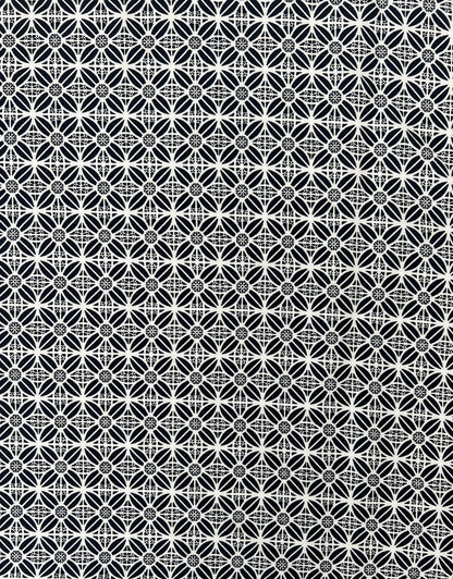 180616 LATTICE NAVY BLUE CHALLIS PRINTS WOVEN
