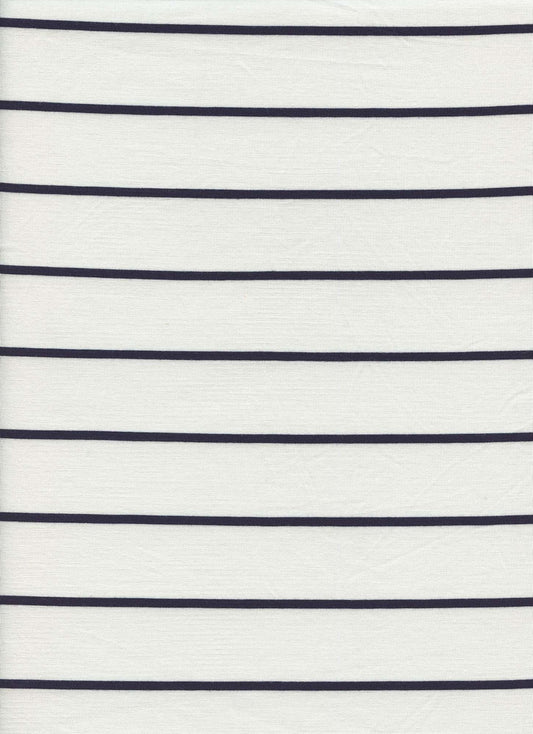 18319 STRIPE OFFWHITE/NAVY ATHLETIC JERSEY KNITS OFFWHITE/IVORY RAYON SPANDEX SOLIDS TOP SELLERS