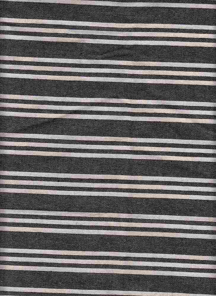 19531 BLACK BLACK PRINTS RECYCLED STRIPES WOVEN